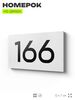 Номер на дверь 166, табличка на дверь для офиса, квартиры, кабинета, аудитории, склада, белая 120х70 мм, Айдентика Технолоджи