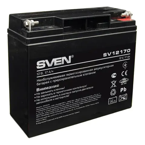 Аккумуляторная батарея SVEN SV12170 напряжение 12В, емкость 17Ач, клемма T1 (SV-0222017)
