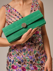 Клатч замшевый зеленый