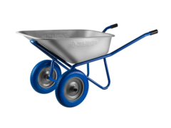 ЗУБР ПТ-300, 110 л, 240 кг, двухколесная, полиуретановые колеса, строительная тачка, Профессионал (39911)