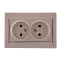 MIRA 701 0303 128В Розетка двойная б/з бакалит крем