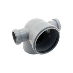 Колено 110х90 с выходом 50мм ВПРАВО+ВЛЕВО СЕРЫЙ