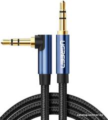 Кабель  UGREEN AV112 (60180) 3.5mm Male to 3.5mm Male Angled Cable, 1,5м, черно-синий