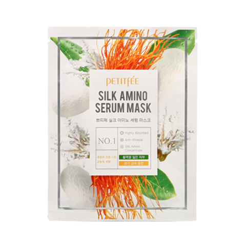 [PETITFEE] Маска д/лица тканевая с ПРОТЕИНАМИ ШЕЛКА Silk Amino Serum Mask, 25 гр