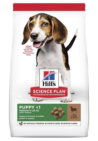 Hill's Puppy Medium сухой корм для щенков средних пород Ягненок/Рис 800г