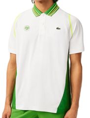 Поло теннисное Lacoste Sport Roland Garros Edition Ultra-Dry Two Tone Polo Shirt - white/green