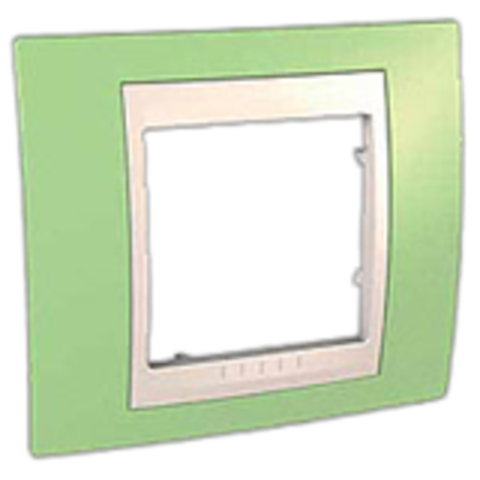 Рамка на 1 пост. Цвет Зеленое яблоко/белый. Schneider electric Unica Хамелеон. MGU6.002.863