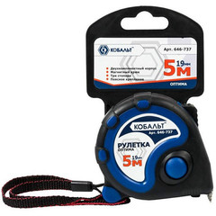 Рулетка КОБАЛЬТ Оптима  5м x 19мм двухкомпонентный корпус (тройной стопор, магн. крючок, м (646-737)