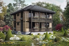 Проект двухэтажного дома "Пикабия" 186 кв.м. с верандой и балконом