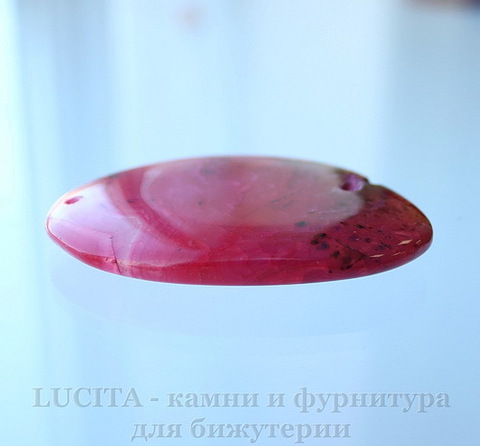 Подвеска Агат Крэкл (тониров) (цвет - бордово-розовый + коричневый) 63х47х8,5 мм №25 ()