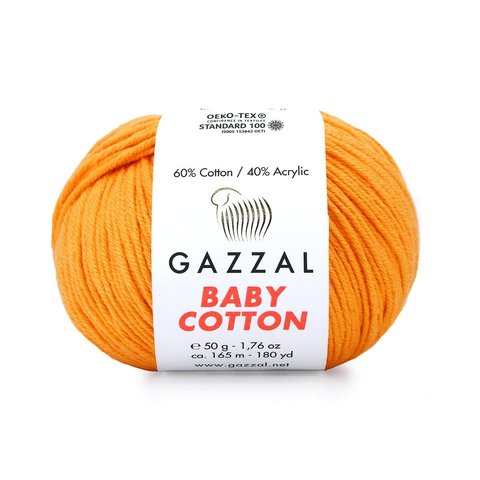 Пряжа Gazzal Baby Cotton 3416 папайя