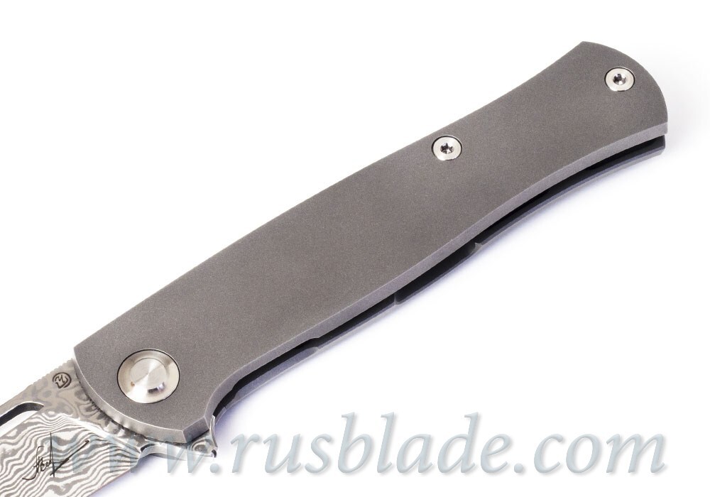 Cheburkov Pike Damascus Custom Folding Knife - фотография 
