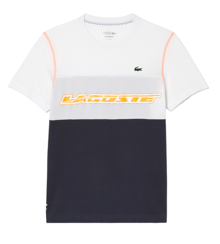 Теннисная футболка Lacoste SPORT x Daniil Medvedev Jersey T-Shirt - white/blue/orange