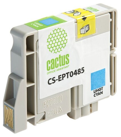 Картридж струйный Cactus CS-EPT0485 светло-голубой (14.4мл) для Epson Stylus Photo R200, R220, R300, R320, R340, RX500, RX600, RX620, RX640