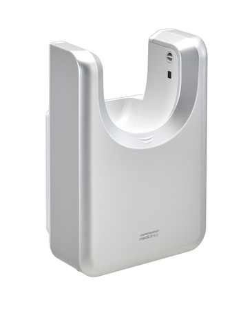 Mediclinics M23ACS Сушилка для рук U-Flow hands-tru с фильтром HEPA, встраиваемая, Biocote, ионизатор и соединительная трубка, ABS, сатинированная отделка, автоматическая