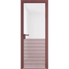 Алюминиевая дверь 16AG красный антрацит остеклённая