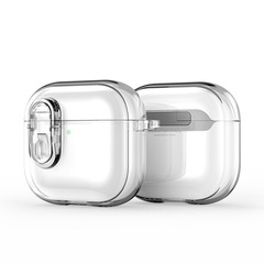 Прозрачный чехол от Dux Ducis для наушников AirPods 4, серия PECL Series Case, в комплекте с карабином
