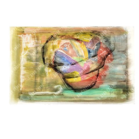 Н/х. Сердце Африки. Бумага, смешанная техника. Австрия. 1998 г.