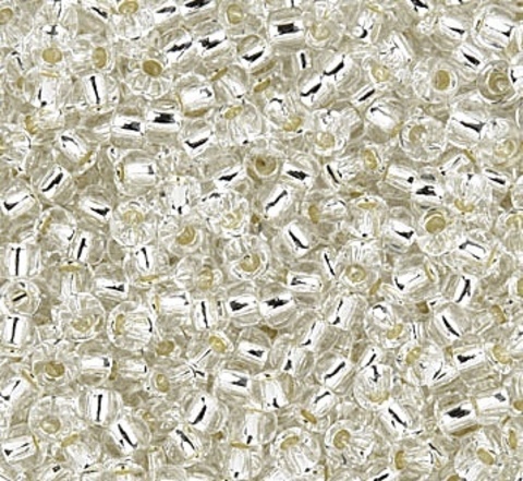 Бисер TOHO, цвет прозрачный с внутренним серебрением (21F), размер 11, 5 грамм