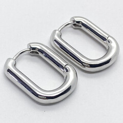 Ювелирные швензы с родиевым покрытием, размер 22*17 мм, цена за пару