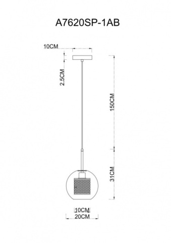 Подвесной светильник Arte Lamp MANCHESTER A7620SP-1AB