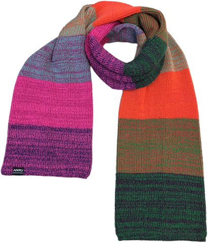 Зимний полосатый объемный шарф