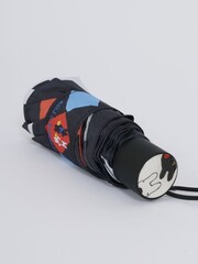 Женский мини зонт черный со зверушками в подарочной упаковке Kobold