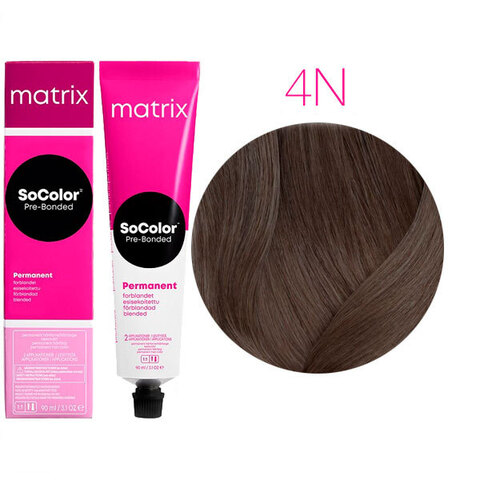 Matrix SoColor Pre-Bonded 4N шатен, стойкая крем-краска для волос с бондером