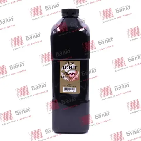 Тонер с девелопером БУЛАТ s-Line Phaser 7760 для Xerox Phaser 7760, Phaser 7750 (Чёрный, банка 585 г)