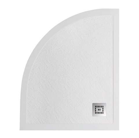 BelBagno TRAY-MR-UNO-RH-120/80-550-35-W-R-CR Поддон из искусственного мрамора в комплекте с сифоном с декоративной накладкой (хром)