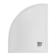 BelBagno TRAY-MR-UNO-RH-120/80-550-35-W-R-CR Поддон из искусственного мрамора в комплекте с сифоном с декоративной накладкой (хром) фото