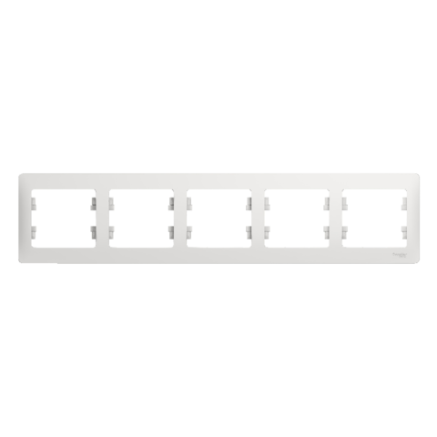 Рамка на 5 постов, горизонтальная. Цвет Белый. Schneider Electric Glossa. GSL000105