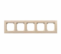 Рамка Пятиместная Дуб Беленный (Универсальный Монтаж) LIREGUS EPSILON
