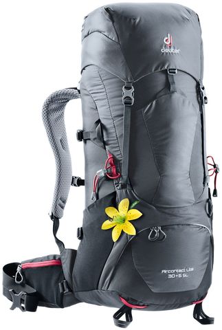 Картинка рюкзак туристический Deuter Aircontact Lite 30+5 Sl Graphite-Black - 1