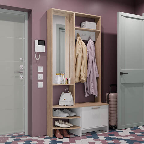 Прихожая Тео дуб сонома / белый