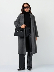 Пальто серое