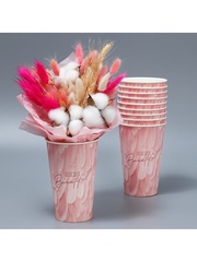 Стаканчик для цветов, «Перья», 400 мл, 10 шт.