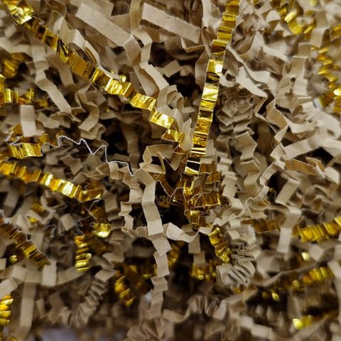 Наполнитель бумажный, бумага/фольга, Крафт/Золото, 50 г