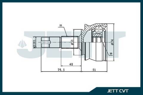 ШРУС внешний JETT V43-7089