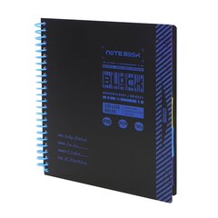 Тетрадь 120л., А5, клетка, Alingar "Colledge ruled", цветная спираль, чёрная пластиковая обложка, цветные пластиковые разделители, ассорти 4 цвета