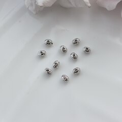 Бусина разделитель (спейсер) фриформ, 4,5*3 мм, родий, 10 штук. Р063