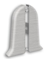 Торцевые (пара) для плинтуса 55мм "Идеал Классик", 186 Алюминий