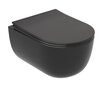 Ceramica Nova Modena CN6063MB Подвесной унитаз c ультра тонким сидением и крышкой с функцией плавного закрытия, цвет: чёрный