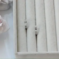 Швензы Конго Сердце 14*2,7 мм, родий, Ш116