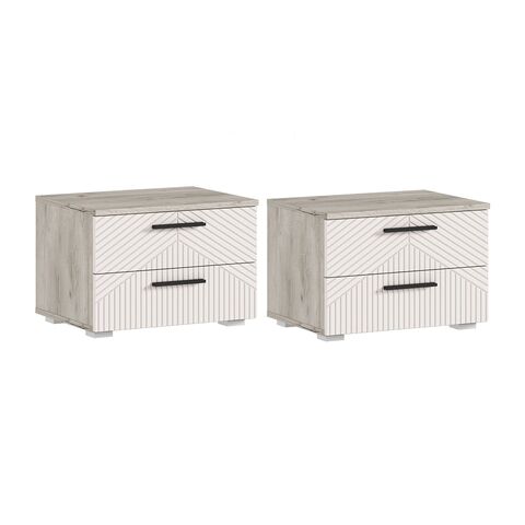 Сильвия Тумбы прикроватные (2шт) (Кашемир, Дуб Крафт серый)