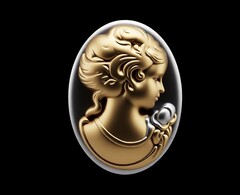 Силиконовый молд камея Девушка № 12