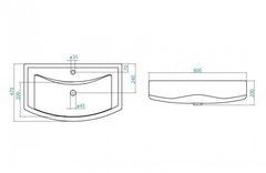 Тумба MISTY Лаванда - 80  прямая белая c умывальником