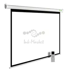 Экран Cactus 360x360см MotoExpert CS-PSME-360x360-WT 1:1 настенно-потолочный рулонный белый (моторизованный привод) — фото 3