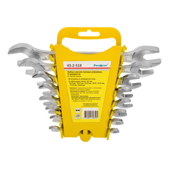 43-2-518 Набор ключей рожковых, 6 х 7 - 22 х 24 мм, HCS, хромированные, 8 предметов (РемоКолор)