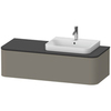 Duravit Happy D.2 Plus Столешница 16x1300x550мм для тумбы #HP4932, HP4942, HP4952 ,HP4962, HP4972 с вырезом под 1 раковину DX, цвет: graphite supermat HP031KR8080